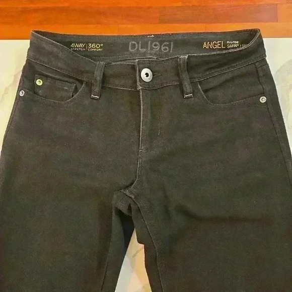DL1961 Angel Mid Rise Skinny Ankle Jeans Onyx Black Womens Size 26 - Picture 3 of 11
